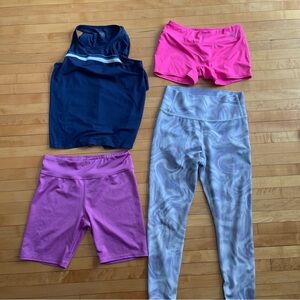 Athletic Wear Set - leggings, shorts and tank top in size large